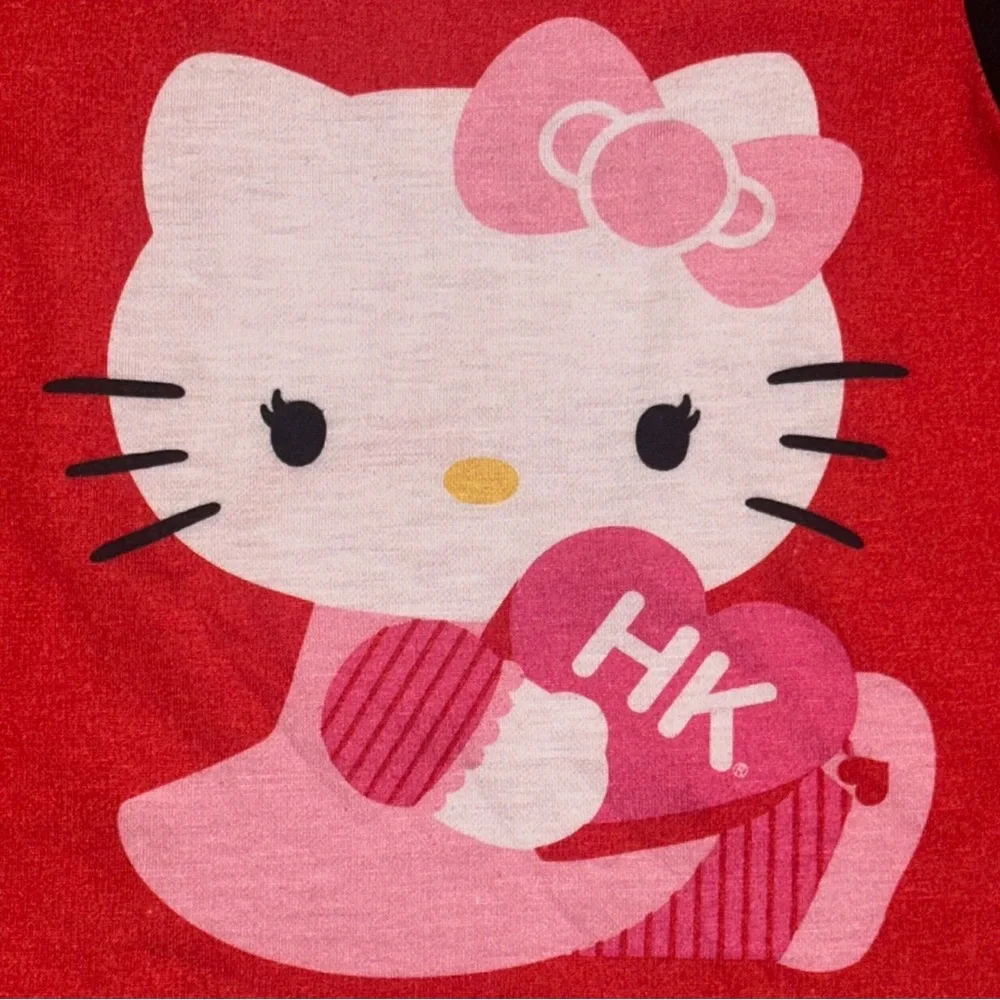 💞 Little Girls Size XS (4-5) 2-Piece Sanrio Hello Kitty Heart Pajama Set